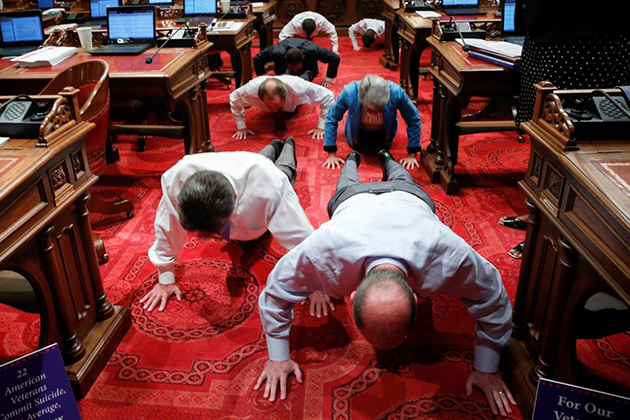 Pushups on the Senate Floor