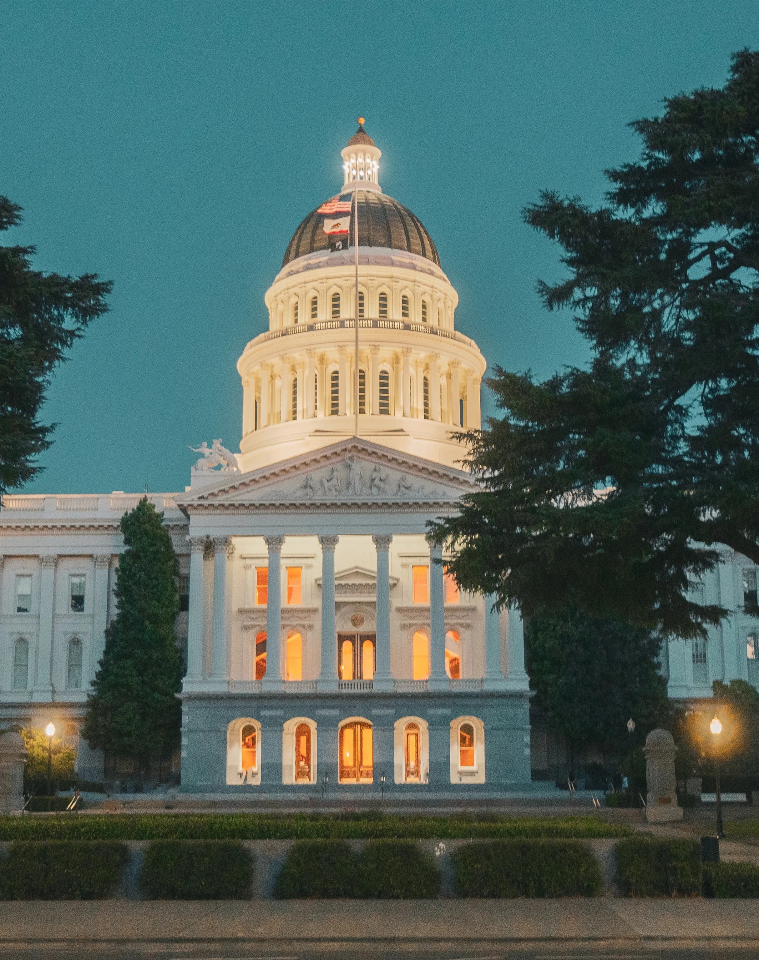 California State Capitol West Steps at night